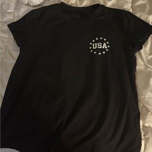 SHEIN Black USA Stars Graphic Tee